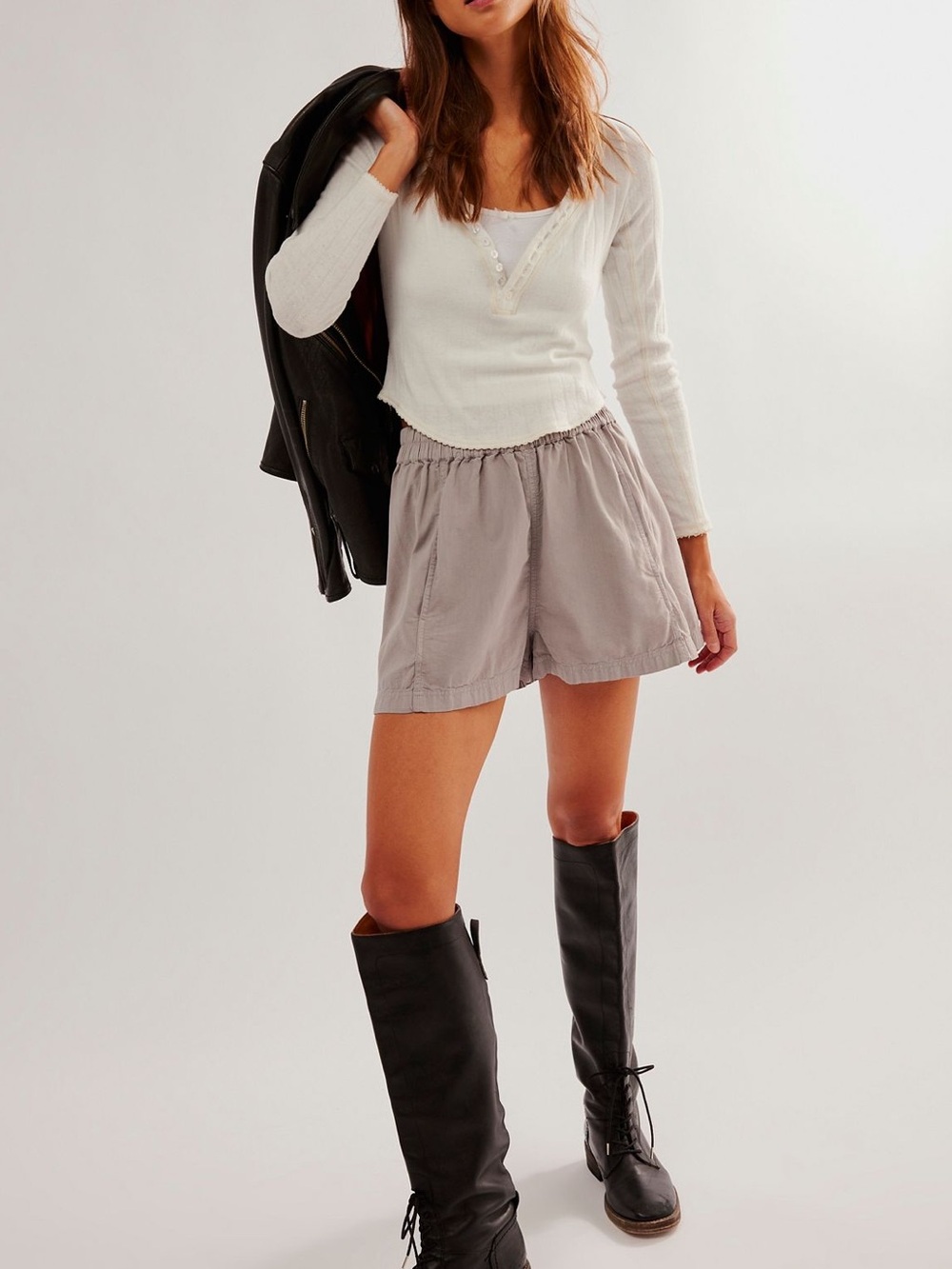 Free People Get Free Poplin pull on shorts